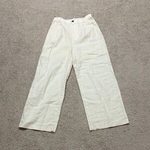 Cream Wide-Leg Pants